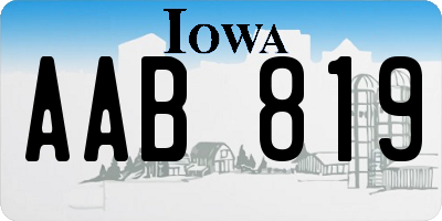 IA license plate AAB819