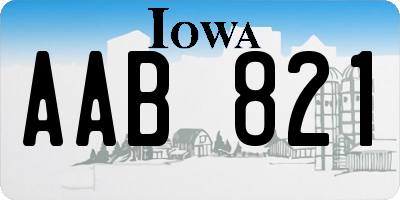 IA license plate AAB821