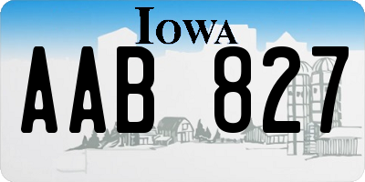 IA license plate AAB827
