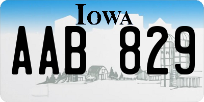 IA license plate AAB829