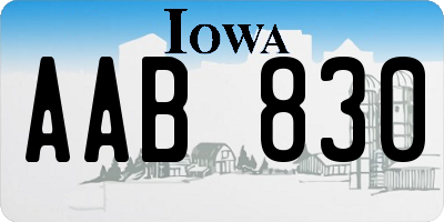 IA license plate AAB830