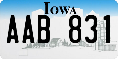 IA license plate AAB831