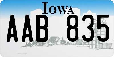 IA license plate AAB835