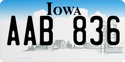 IA license plate AAB836