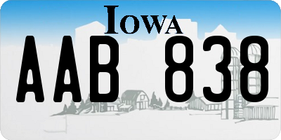 IA license plate AAB838