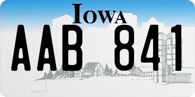 IA license plate AAB841