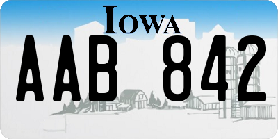 IA license plate AAB842