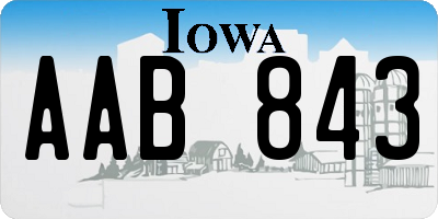 IA license plate AAB843