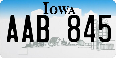 IA license plate AAB845