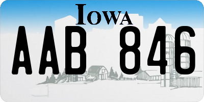 IA license plate AAB846