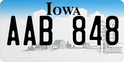 IA license plate AAB848