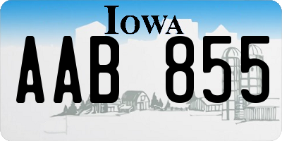 IA license plate AAB855