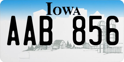 IA license plate AAB856