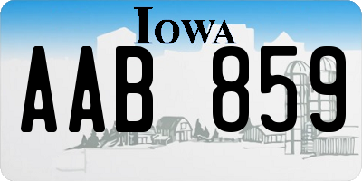 IA license plate AAB859