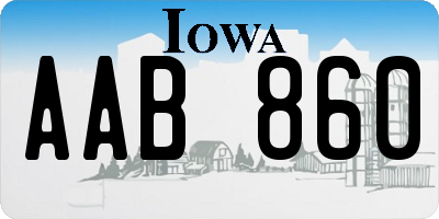 IA license plate AAB860