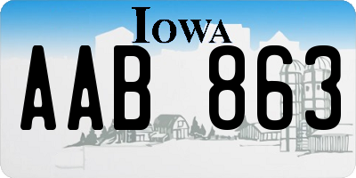 IA license plate AAB863