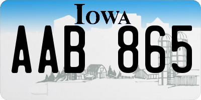 IA license plate AAB865