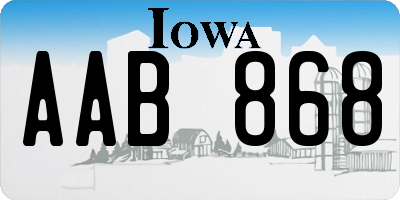 IA license plate AAB868