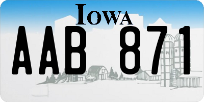 IA license plate AAB871