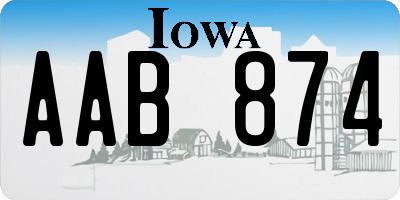 IA license plate AAB874