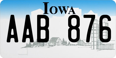 IA license plate AAB876