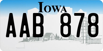 IA license plate AAB878