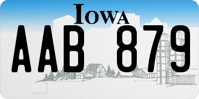 IA license plate AAB879