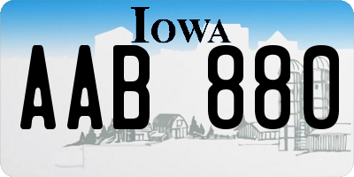 IA license plate AAB880