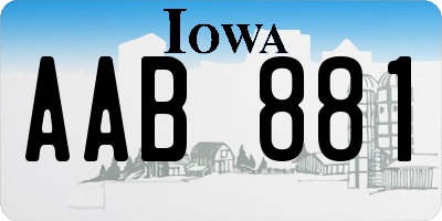 IA license plate AAB881