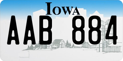 IA license plate AAB884