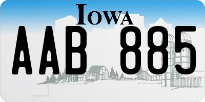 IA license plate AAB885