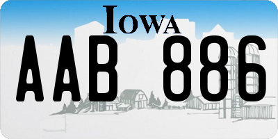 IA license plate AAB886