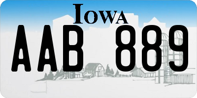 IA license plate AAB889