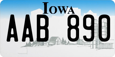 IA license plate AAB890