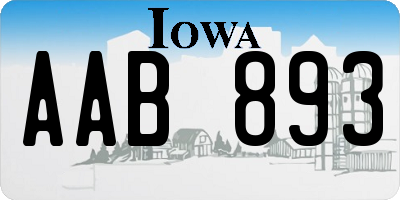 IA license plate AAB893