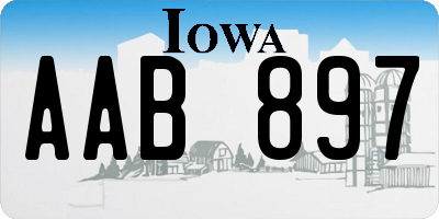 IA license plate AAB897