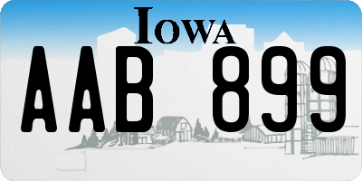 IA license plate AAB899