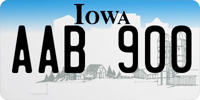 IA license plate AAB900