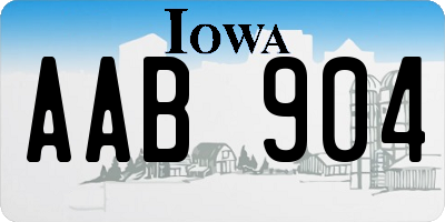 IA license plate AAB904