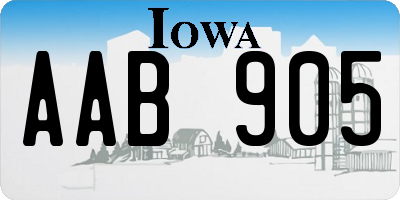 IA license plate AAB905