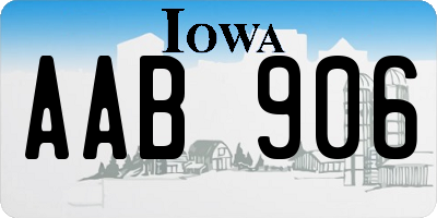 IA license plate AAB906