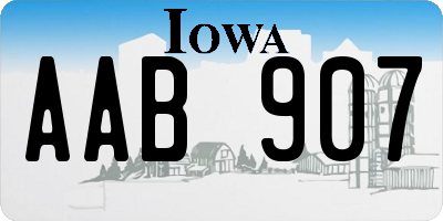 IA license plate AAB907