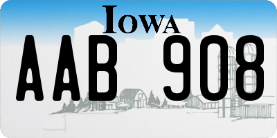 IA license plate AAB908