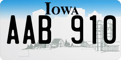IA license plate AAB910