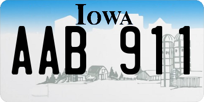 IA license plate AAB911