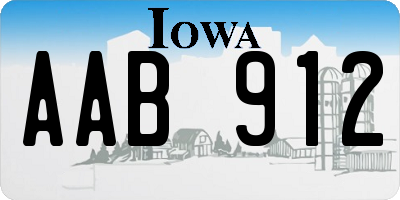 IA license plate AAB912