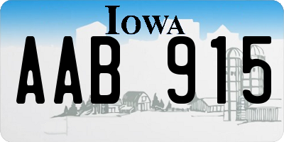 IA license plate AAB915