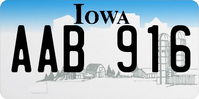 IA license plate AAB916