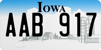 IA license plate AAB917