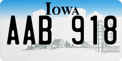 IA license plate AAB918